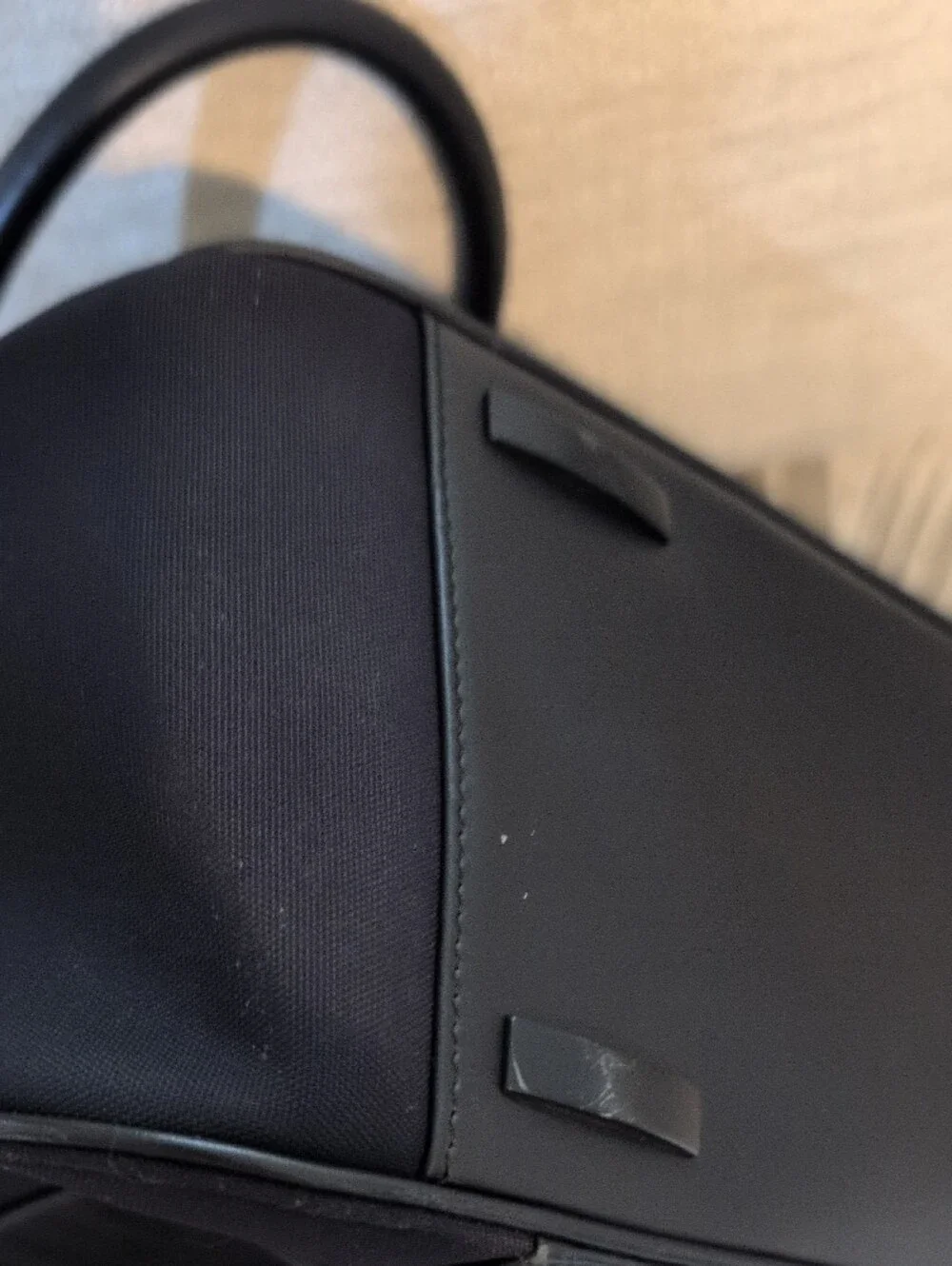 Vintage Tumi Black Canvas and Leather Tote Bag